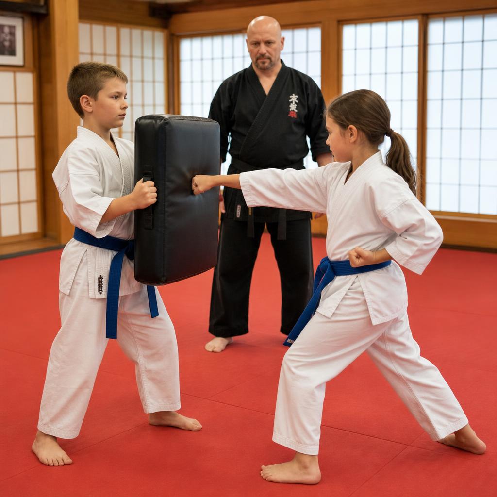 Big Confidence students practicing drills during class at Go No Sen Karate in Peekskill