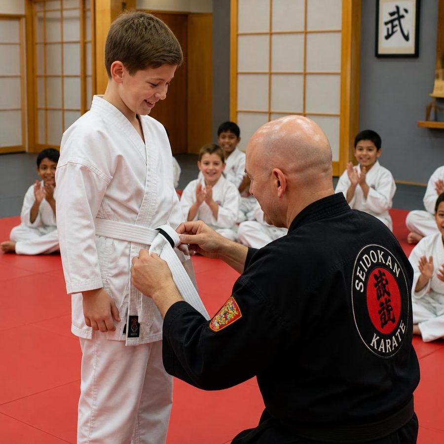 Big Confidence students practicing drills during class at Go No Sen Karate in Peekskill