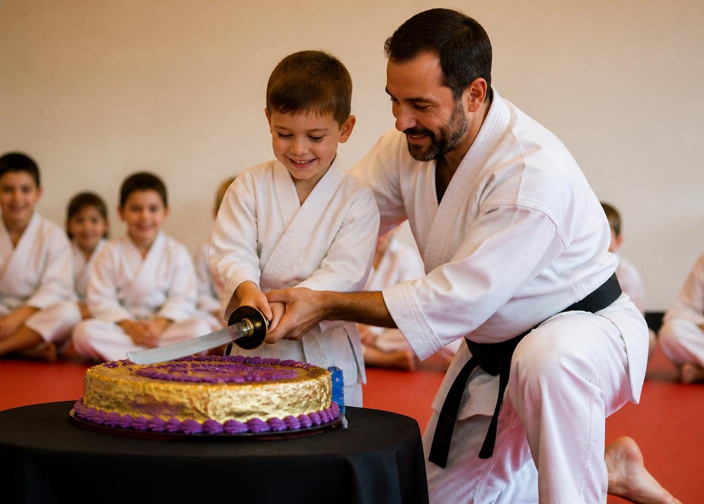 Sword ceremony moment for the birthday star